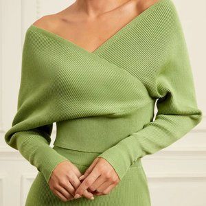 Stylewe Urban Simple V Neck Long Sleeve Ribbed Sweater